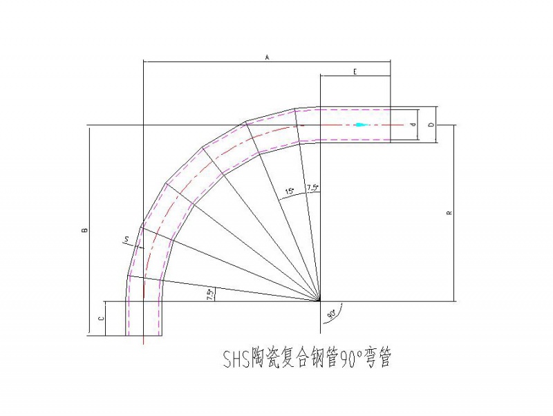 SHS陶瓷復(fù)合鋼管90°彎管