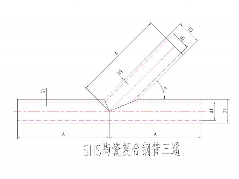 SHS陶瓷復合鋼管三通